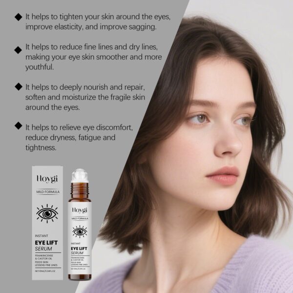 Hoygi Instant Eye Lift Serum - Roll-On Firming Eye Care for Fine Lines, Puffy Eyes & Dark Circles